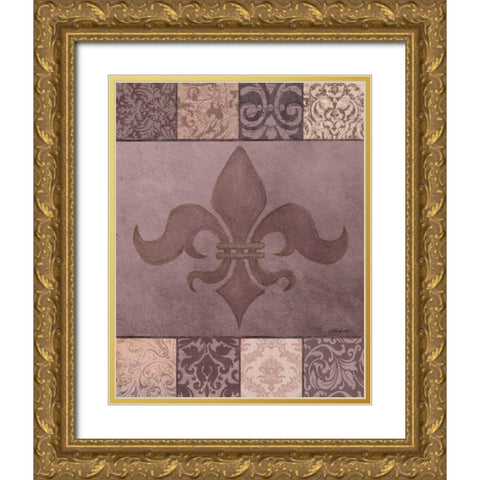 Fleur de Lis II Gold Ornate Wood Framed Art Print with Double Matting by Williams, Todd