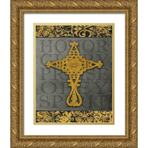 Gold Cross I Gold Ornate Wood Framed Art Print with Double Matting by Williams, Todd