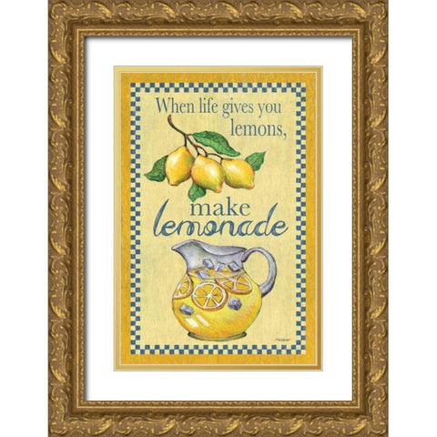 Make Lemonade Gold Ornate Wood Framed Art Print with Double Matting by Williams, Todd