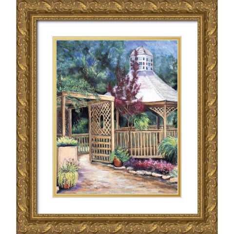 Garden Retreat II Gold Ornate Wood Framed Art Print with Double Matting by Williams, Todd