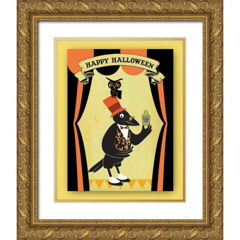 Dr. Crow I Gold Ornate Wood Framed Art Print with Double Matting by Woo, Teresa