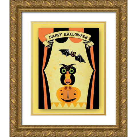 Dr. Crow IV Gold Ornate Wood Framed Art Print with Double Matting by Woo, Teresa