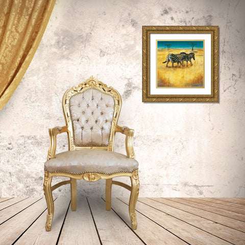 On the Plains II Gold Ornate Wood Framed Art Print with Double Matting by Werbelow, Selina
