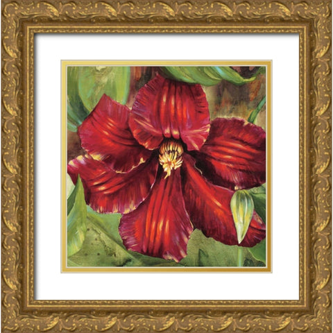 Rosa Odorada Gold Ornate Wood Framed Art Print with Double Matting by Werbelow, Selina