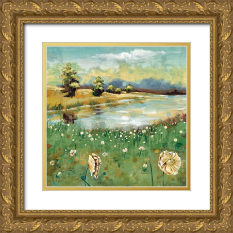 Beach Glass II Gold Ornate Wood Framed Art Print with Double Matting by Werbelow, Selina