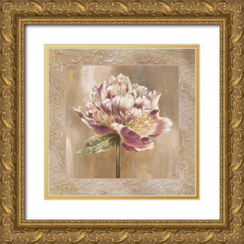 Pivoines I Gold Ornate Wood Framed Art Print with Double Matting by Werbelow, Selina