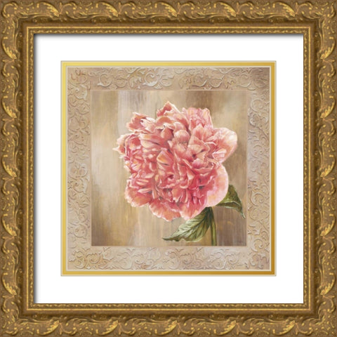 Pivoines II Gold Ornate Wood Framed Art Print with Double Matting by Werbelow, Selina
