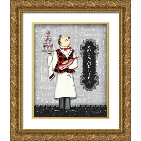 Sommelier Gold Ornate Wood Framed Art Print with Double Matting by Wright, Sydney