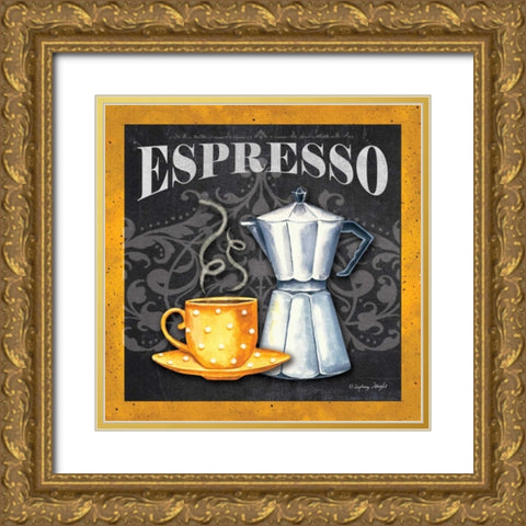 Espresso Gold Ornate Wood Framed Art Print with Double Matting by Wright, Sydney