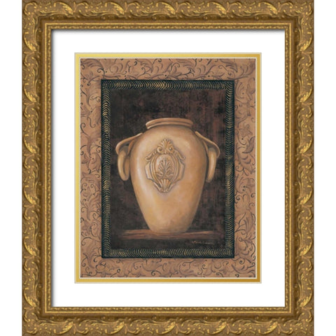 Ancient Pottery I Gold Ornate Wood Framed Art Print with Double Matting by Wacaster, Linda