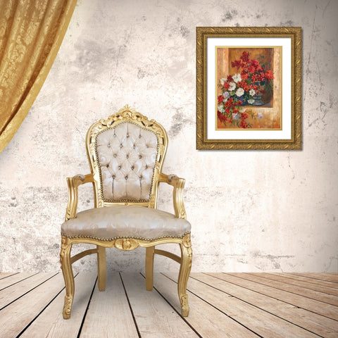 Flores de Espana I Gold Ornate Wood Framed Art Print with Double Matting by Wacaster, Linda