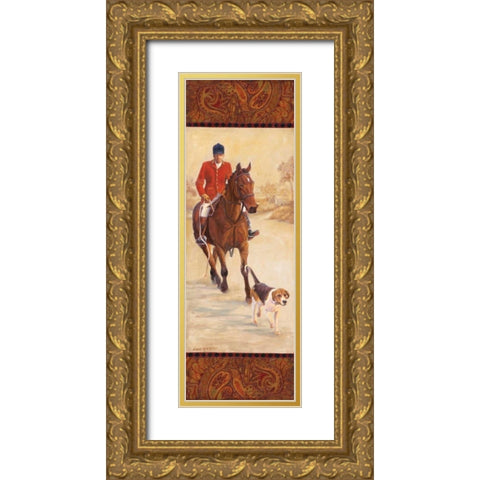 On the Hunt I Gold Ornate Wood Framed Art Print with Double Matting by Wacaster, Linda