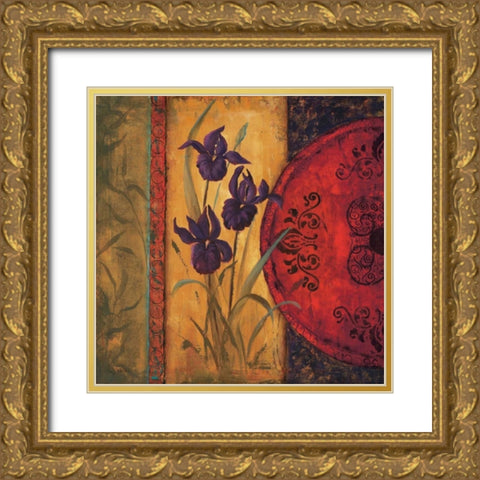 Iris Fusion I Gold Ornate Wood Framed Art Print with Double Matting by Wacaster, Linda
