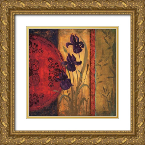 Iris Fusion II Gold Ornate Wood Framed Art Print with Double Matting by Wacaster, Linda
