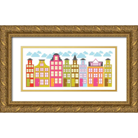 City Block I Gold Ornate Wood Framed Art Print with Double Matting by Young, Patty