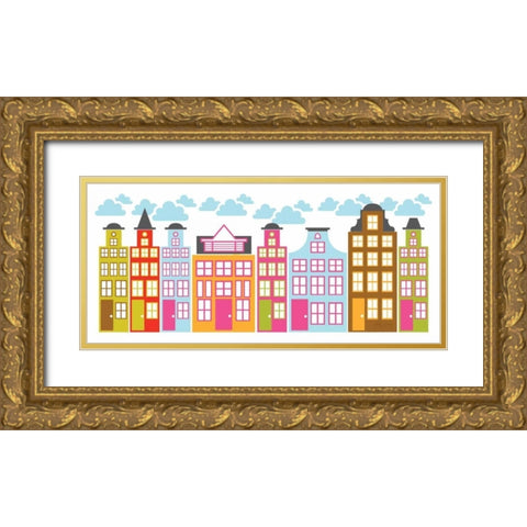 City Block II Gold Ornate Wood Framed Art Print with Double Matting by Young, Patty