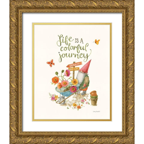 Garden Gnomes II Gold Ornate Wood Framed Art Print with Double Matting by Audit, Lisa