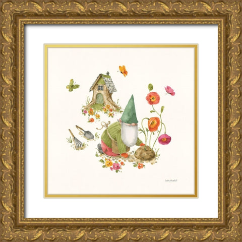Garden Gnomes IX Gold Ornate Wood Framed Art Print with Double Matting by Audit, Lisa