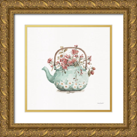 Garden Tea 03 Gold Ornate Wood Framed Art Print with Double Matting by Audit, Lisa