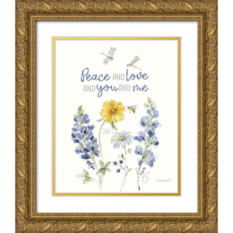 Lovely Blues VII Gold Ornate Wood Framed Art Print with Double Matting by Audit, Lisa