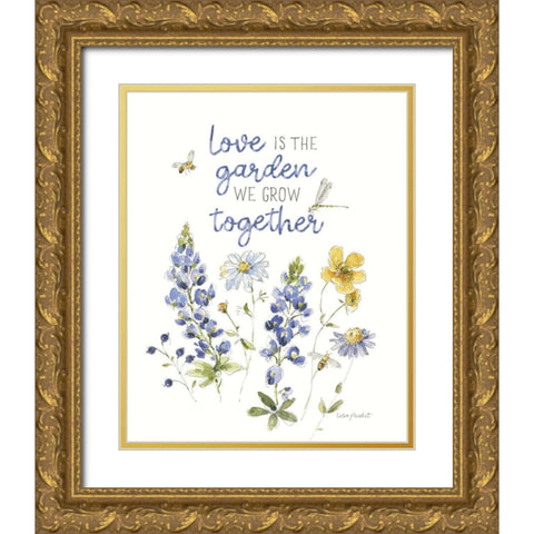 Lovely Blues IX Gold Ornate Wood Framed Art Print with Double Matting by Audit, Lisa