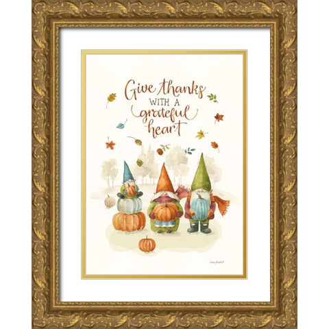 Pumpkin Patch IV Gold Ornate Wood Framed Art Print with Double Matting by Audit, Lisa