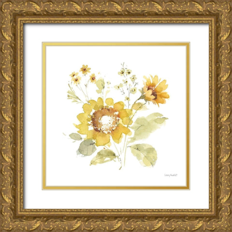 Sunflowers Forever 06 Gold Ornate Wood Framed Art Print with Double Matting by Audit, Lisa