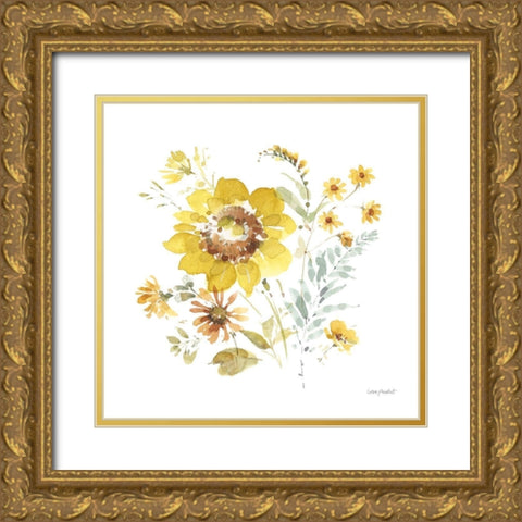 Sunflowers Forever 08 Gold Ornate Wood Framed Art Print with Double Matting by Audit, Lisa