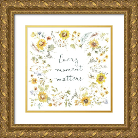 Sunflowers Forever 12 Gold Ornate Wood Framed Art Print with Double Matting by Audit, Lisa