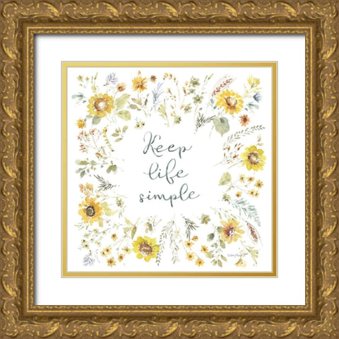 Sunflowers Forever 13 Gold Ornate Wood Framed Art Print with Double Matting by Audit, Lisa