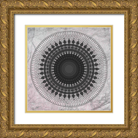 Mandala Gold Ornate Wood Framed Art Print with Double Matting by Aesthete