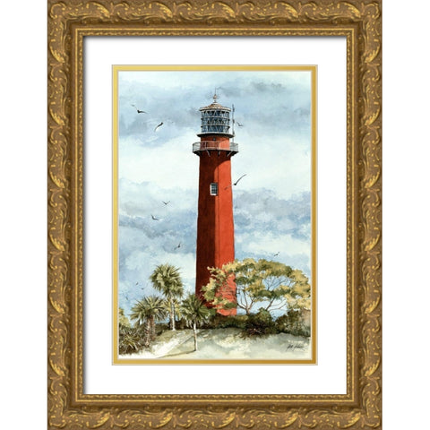 Jupiter Lighthouse-Old - Fl. Gold Ornate Wood Framed Art Print with Double Matting by Rizzo, Gene