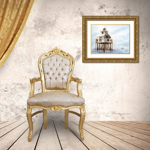 Timbalier-Houma, Louisiana Gold Ornate Wood Framed Art Print with Double Matting by Rizzo, Gene