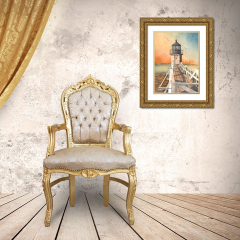 Marshall Point - P.C., Maine Gold Ornate Wood Framed Art Print with Double Matting by Rizzo, Gene