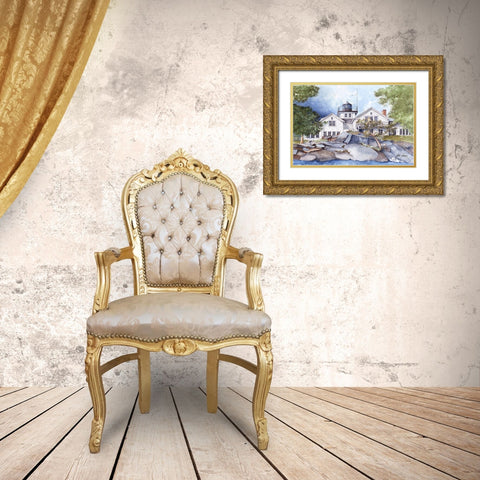 Noank - Connecticut Gold Ornate Wood Framed Art Print with Double Matting by Rizzo, Gene
