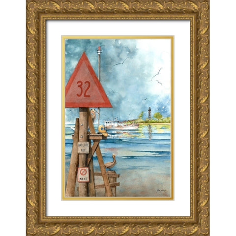 Tarpon Springs, Fl. Gold Ornate Wood Framed Art Print with Double Matting by Rizzo, Gene