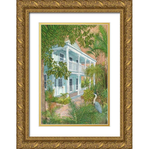 Cracker Cottage Gold Ornate Wood Framed Art Print with Double Matting by Rizzo, Gene