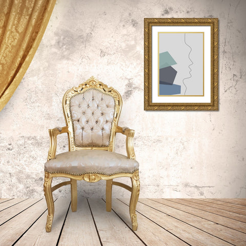 In Your Thoughts No.2 Gold Ornate Wood Framed Art Print with Double Matting by Ratcliffe, Tiffany