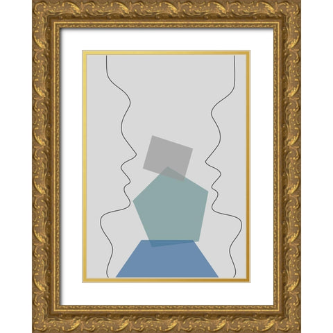 Shared Thought Gold Ornate Wood Framed Art Print with Double Matting by Ratcliffe, Tiffany