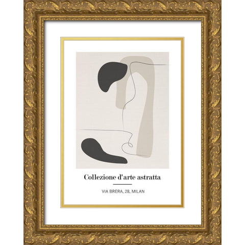 Astratta Gold Ornate Wood Framed Art Print with Double Matting by Ratcliffe, Tiffany