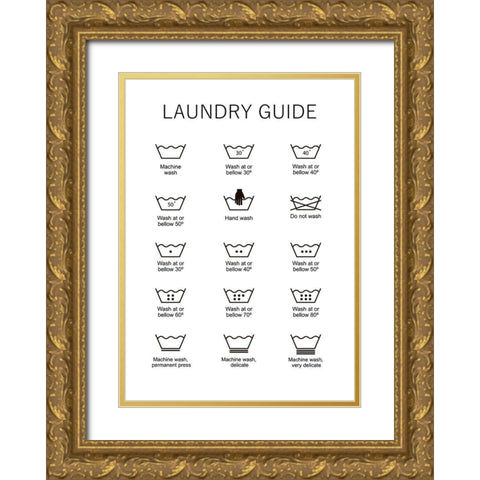 Laundry Guide Gold Ornate Wood Framed Art Print with Double Matting by Mi, Suki
