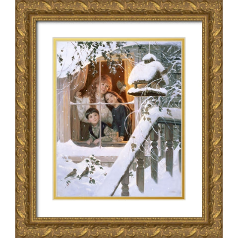 First Served Gold Ornate Wood Framed Art Print with Double Matting by Murray, Alan