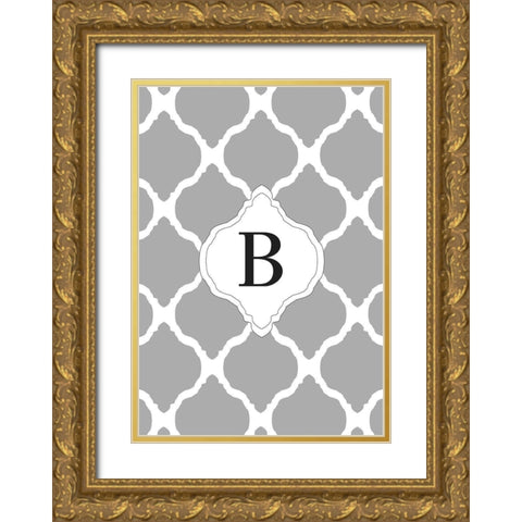 B Gold Ornate Wood Framed Art Print with Double Matting by Art Licensing Studio