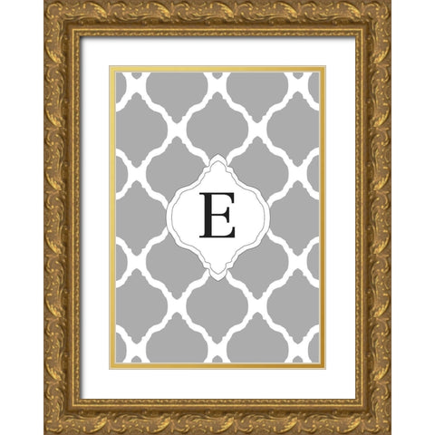 E Gold Ornate Wood Framed Art Print with Double Matting by Art Licensing Studio