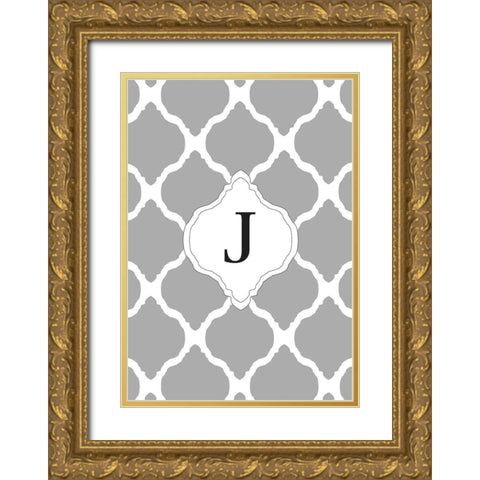 J Gold Ornate Wood Framed Art Print with Double Matting by Art Licensing Studio