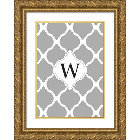 W Gold Ornate Wood Framed Art Print with Double Matting by Art Licensing Studio
