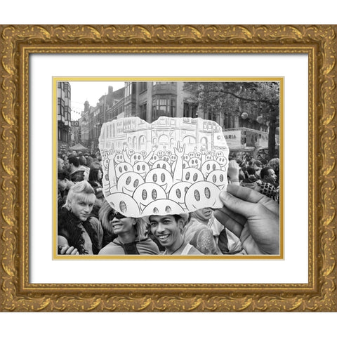 Pencil Vs Camera 22 - Happy Crowd Gold Ornate Wood Framed Art Print with Double Matting by Heine, Ben