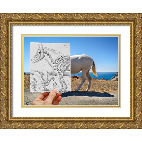 Pencil Vs Camera 40 - The Skeletons Gold Ornate Wood Framed Art Print with Double Matting by Heine, Ben