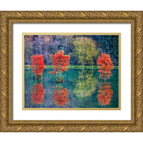 Autumn Gold Ornate Wood Framed Art Print with Double Matting by Heine, Ben