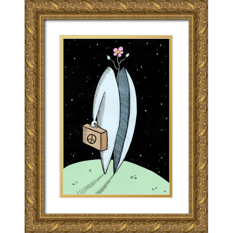 Mr Peace Gold Ornate Wood Framed Art Print with Double Matting by Heine, Ben